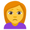 Woman Frowning emoji on Emojione